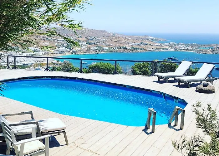 Вилла Amazing Sea View, Mykonos Cycladic Villa, Priv Pool *